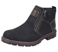 Winterstiefelette RIEKER, Herren, Gr. 40, schwarz (schwarz, kastanie), Lederimitat, Schuhe Winterstiefelette, Winterboots, Warmfutter, Reißverschlüsse, mit TEX-Ausstattung (39595006-40) schwarz, kasta