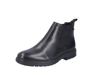 Winterstiefelette RIEKER, Herren, Gr. 41, Warmfutter, schwarz, Elastischer Einsatz, Glattleder, unifarben, Schuhe Winterstiefelette, Chelseaboots mit Stretch und riekerTEX-Membran (88009764-41) schwar