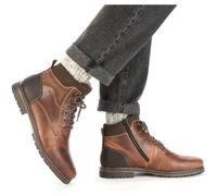 Winterstiefelette RIEKER, Herren, Gr. 44, braun (cognac, dunkelbraun), Leder, Lederimitat, Schuhe Winterstiefelette, Schnürstiefel, Business Schuh mit wasserabweisender TEX-Membran (11556127-44) cogna