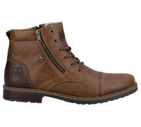 Winterstiefelette RIEKER, Herren, Gr. 46, Schurwolle, braun (dunkelbraun), Lederimitat, Schuhe Winterstiefelette, Schnürboots, Winterboots in schmaler Form (90567334-46) dunkelbraun