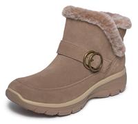 Winterstiefelette SKECHERS "EASY GOING-", Damen, Gr. 35, beige (hellbraun), Veloursleder, Schuhe Winterstiefelette, Winterboots mit Skechers Hands Free Slip-ins, Topseller (32589738-35) hellbraun