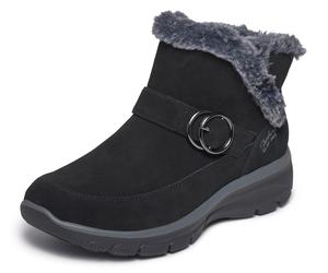 Winterstiefelette SKECHERS "EASY GOING-", Damen, Gr. 40, schwarz, Veloursleder, Schuhe Winterstiefelette, Winterboots mit Skechers Hands Free Slip-ins, Topseller (60321450-40) schwarz