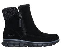 Winterstiefelette SKECHERS "SYNERGY - LOVELY COLLAB", Damen, Gr. 41, Chenille, schwarz, Textil, Veloursleder, Schuhe Winterstiefelette, mit Stretch und Reißverschluss innen (24683014-41) schwarz