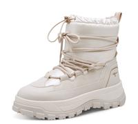 Winterstiefelette TAMARIS, Damen, Gr. 36, creme, Schuhe Winterstiefelette, Winterboots, Snowboots mit aufgesetzter Schnürung (70574306-36) creme