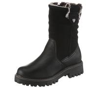 Winterstiefelette TAMARIS, Damen, Gr. 40, schwarz, Leder, Veloursleder, unifarben, Schuhe Winterstiefelette (84001751-40) schwarz