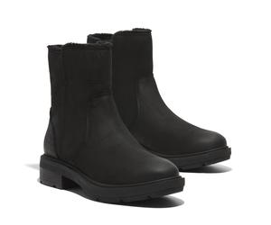 Winterstiefelette TIMBERLAND "BRIMFIELD MID WARM LINED BOOT", Damen, Gr. 38, schwarz (schwarz full grain), Leder, Schuhe Winterstiefelette, Winterstiefel, Winderboots, Winterschuhe, gefüttert (5477922