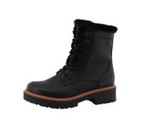 Winterstiefelette TOM TAILOR, Damen, Gr. 37, schwarz, Lederimitat, Textil, Schuhe Winterstiefelette, Blockabsatz, Winterboots mit Fellimitat am Schaftrand (88463961-37) schwarz
