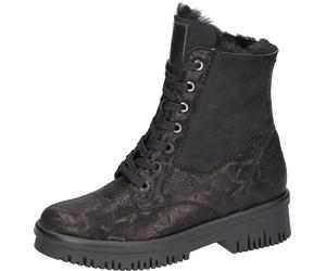 Winterstiefelette WALDLÄUFER "H-ALEA", Damen, Gr. 6 (39), schwarz, Nubukleder, Veloursleder, metallic, Schuhe Winterstiefelette, Winterboots, Plateaustiefelette, mit Prägung, H-Weite (42979353-6) schw