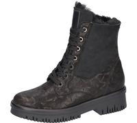 Winterstiefelette WALDLÄUFER "H-ALEA", Damen, Gr. 7 (40,5), schwarz, Nubukleder, Veloursleder, metallic, Schuhe Winterstiefelette, Winterboots, Plateaustiefelette, mit Prägung, H-Weite (42979353-7) sc