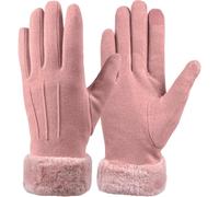 Winterwarme Handschuhe, Touchscreen-Handschuhe für Damen, winddichte, weiche Wildlederhandschuhe, dicke,