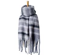 Winterwarmer Schal für Damen, langer Schal, großer Schal, Fransenschal, gestreifter Schal, dicker Winterschal, farbiger Schal