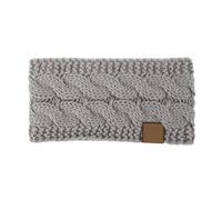 Winterwarmes, breites, elastisches Haarband aus Plüsch, einfarbiges Turban-Haarband mit Ohrenwärmer, weiches Accessoire, Kopfbedeckung(3-Light Gray)