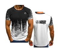 WIOSEN Erwachsene Sport T-Shirt für Linkin Park Casual Bequemes T-Shirt Kurzarm Sommer Laufen Lose Soft Tops T-Shirts Kleidung Unterhemd,White-M