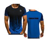 WIOSEN Erwachsene Sport T-Shirt für Linkin Park Casual Bequemes T-Shirt Kurzarm Sommer Laufen Lose Soft Tops T-Shirts Kleidung Unterhemd, Blue-S