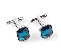 WIPPWER Fashion Men's Blue Crystal Business Cufflinks Classic Wedding Charm Jewelry Trendy French Shirts Casual Cuff Links Button