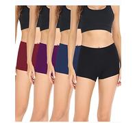 wirarpa Damen Baumwolle Boxershorts Panties Unterhosen Radlerhose unter Kleid mit Baumwoll Schritt 4er Pack Schwarz Blau Lila Rot Größe 3XL