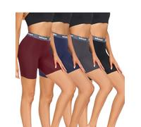 wirarpa Damen Boxershorts Panties Modal Kurze für Unter Kleid Anti Scheuern Unterhosen mit Bein 4er Pack Mehrfarbig Größe L