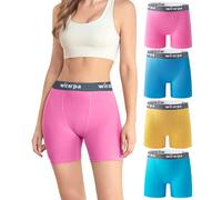 wirarpa Radlerhose Damen Baumwolle Boxershorts Hose unter Kleid Radler Lange Unterhose Mehrfarbig 4er Pack Größe XL