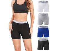 wirarpa Radlerhose Damen Baumwolle Boxershorts Hose unter Kleid Radler Lange Unterhose Mehrfarbig 4er Pack Größe XL