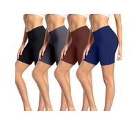 wirarpa Radlerhose Damen Kurz Baumwolle Boxershorts Unter Kleid Rock Unterhosen mit Bein Anti Scheuern Kurz Leggings 4er Pack Mehrfarbig Größe 3XL