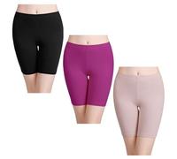 wirarpa Unterhosen Radlerhose Boxershorts Damen Hoher Bund Baumwolle Shorts Panties Lange Unterwäsche 3er Pack Größe M