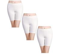 wirarpa Unterhosen Radlerhose Boxershorts Damen Hoher Bund Baumwolle Shorts Panties Lange Unterwäsche 3er Pack Weiß Größe M