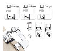 Wisebom 6 Stück Nähfüsse Edelstahl Nähfuß Nähmaschine Presser Fuß für Nähmaschine 3 Nähfüße für schmalen Rollsaum (3/4/6 mm) 3 Nähfüße für Breiten Rollsaum(4/8,6/8,8/8 Zoll) Multifunktion