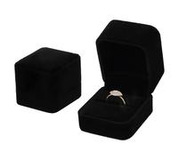 Wisebom Samt Ring Schachtel 2 Stück, 50x55x45 mm Schmuck Etui für Ring Schwarze Ringetui Samt Verlobungsring Box, Hochzeit Ringkästchen Ringschatulle, für Heiratsantrag Verlobung Valentinstag Hochzeit