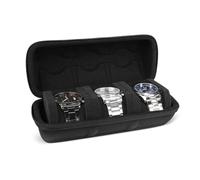WisePoint 3 Slot Uhrenbox, EVA Uhrenhalter Box Uhr Aufbewahrungsbox für Männer und Frauen, Uhr Reise Fall mit Abnehmbarem Schwamm Schmuck Box für Uhren (schwarz)