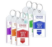 WISEPRO Kofferanhänger für Kreuzfahrten, 19x9cm Transparente Gepäckanhänger wasserfest mit Verschraubbaren Metallbändern, Kofferschilder für Koffer, Reisetasche & Gepäck (6 Stück)