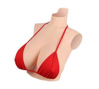 Wisfancy Silikonbrustplatten Realistische künstliche Brustprothese Falsche Brustformen BH Form für Crossdresser Transgender Mastektomie Cosplay(Elfenbeinweiß, H Cup-Silikon)