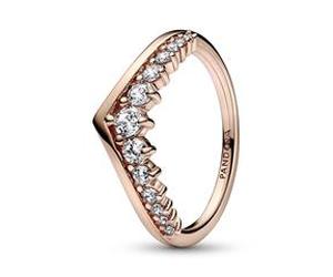 Wishbone Ring für Damen, rosé mit Zirkonia