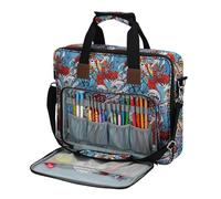 Wisylizv Embroidery Project Bag - Portable Craft Tote with Clear PVC Top | Durable Zippered Organizer Case for Embroidery Enthusiasts On The Go Sewing Crafting Travel
