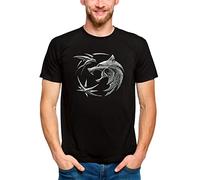 Witcher Herren T-Shirt Wolf Emblem Baumwolle schwarz - XL