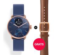 Withings ScanWatch 2 - 38mm Blau Rosegold + Gratis Withings Lederarmband Braun