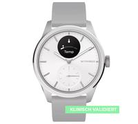 Withings ScanWatch 2 - 42 mm Weiß / + Gratis Milanaisearmband Silber / Lederarmband Braun