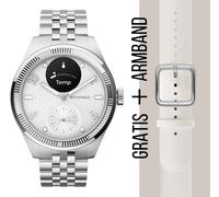 WITHINGS - SCANWATCH NOVA - BRILLIANT - Silver / 39mm + Gratis Fluorelastomer-Armband sand