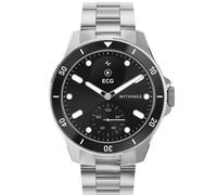 WITHINGS - SCANWATCH NOVA - silver black silver steel / 42mm + Gratis Lederarmband schwarz