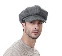 WITHMOONS Schlägermütze Golfermütze Schiebermütze Newsboy Hat Wool Felt Simple Gatsby Ivy Cap SL3525 (Grey)