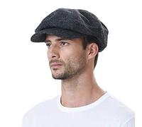 WITHMOONS Schlägermütze Golfermütze Schiebermütze Newsboy Hat Wool Felt Simple Gatsby Ivy Cap SL3525 (Black)