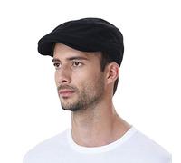 WITHMOONS Schlägermütze Golfermütze Schiebermütze Simple Newsboy Hat Flat Cap SL3026 (BlackM)