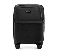 WITTCHEN AXIS | 55x37x21,5 Handgepäck Koffer Kabinentrolley | Hybrid ABS Nylon mit Laptopfach 15 Zoll TSA Zahlenschloss Teleskopgriff 360° Rollen Leicht Reisekoffer Bordgepäck | Schwarz