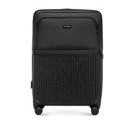 WITTCHEN AXIS | L 76x51x27 cm | Großer Koffer Reisekoffer | Hybrid ABS Nylon mit Reißverschlusstasche TSA Zahlenschloss Teleskopgriff 360° Rollen Leichtgewicht Hartschale Gepäck | Schwarz