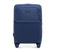 WITTCHEN AXIS | M 65x44x26 cm | Mittelgroßer Koffer Reisekoffer | Hybrid ABS Nylon mit Reißverschlusstasche TSA Zahlenschloss Teleskopgriff 360° Rollen Leicht Gepäck Trolley | Dunkelblau