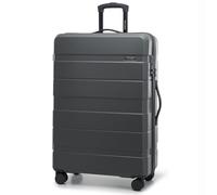 WITTCHEN COMODO Line Großer Koffer Trolley Reisekoffer mit Rollen Groß Hartgepäck aus ABS TSA Schloss Reisekoffer Check-In Gepäck Größe L Dunkelgrau