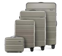 WITTCHEN COMODO Line Kofferset Reisekoffer Hartgepäck aus ABS TSA Schloss Größe Reisekofferset Gepäckset Handgepäck Set (S+M+L+Kosmetikkoffer) Gold