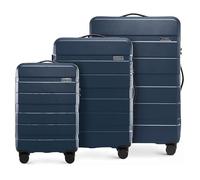 WITTCHEN COMODO Line Kofferset Reisekoffer Hartgepäck aus ABS TSA Schloss Reisekofferset Gepäckset Handgepäck Set Größe (S+M+L) Marineblau