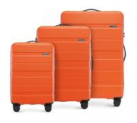 WITTCHEN COMODO Line Kofferset Reisekoffer Hartgepäck aus ABS TSA Schloss Reisekofferset Gepäckset Handgepäck Set Größe (S+M+L) Orange