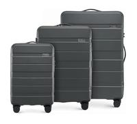 WITTCHEN COMODO Line Kofferset Reisekoffer Hartgepäck aus ABS TSA Schloss Reisekofferset Gepäckset Handgepäck Set Größe (S+M+L) Dunkelgrau