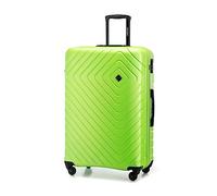 WITTCHEN Cube line Großer Koffer ABS Mit Geometrischer Prägung 4 Lenkrollen Teleskopgriff Kombinationsschloss Reisekoffer Trolley Größe L Limette